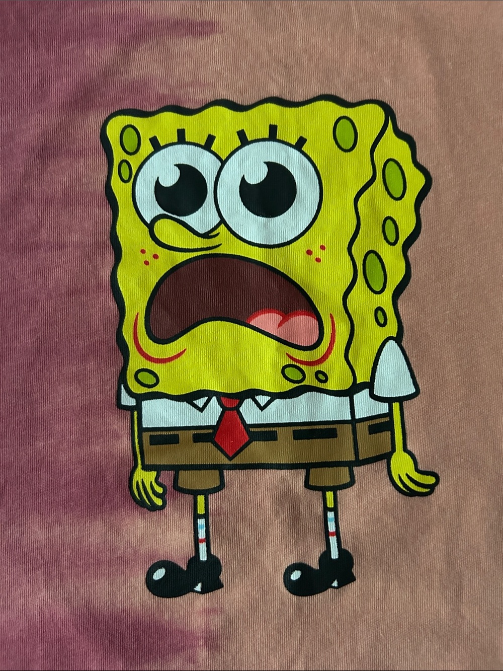 NWT SpongeBob SquarePants Tie-Dye Tee - Pink, Peach, Yellow